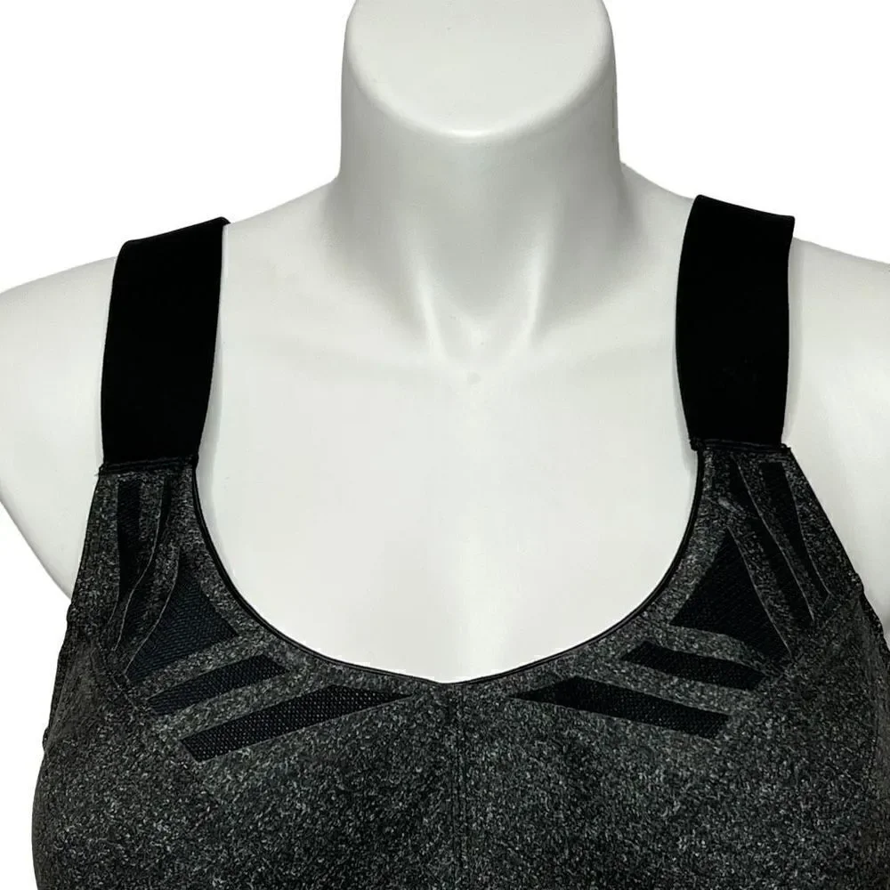 Livi active max support underwire gray high impact sports bra size 44DD
